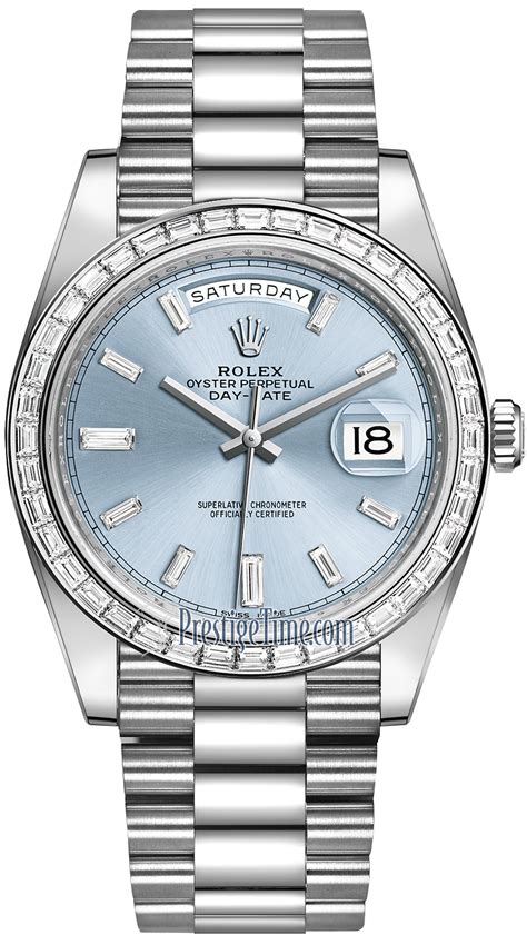 rolex day date 41 platinum|rolex day date platinum baguette.